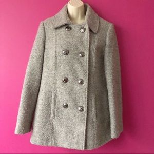 Calvin Klein Wool Blend Gray Peacoat
